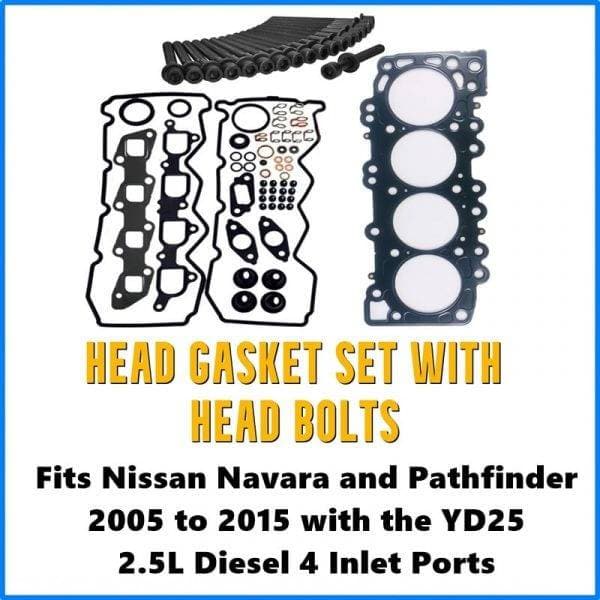 Navara Pathfinder YD25 25L head gasket set with bolts-AA-min - Midland Cylinder Heads Nissan Navara YD25 vrs Cylinder head gasket set with head bolts