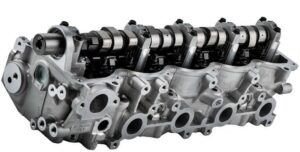 Ford Courier Mazda B2500 assembled cylinder head - Midland Cylinder Heads Automotive engine cylinder head with dual camshafts and valve ports exposed