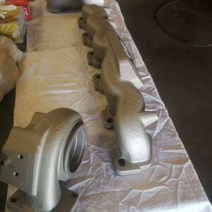Turbo-Cerakote-600x600 - Midland Cylinder Heads Nissan td42 turbo hot side & manifold coated in glacier titanium.